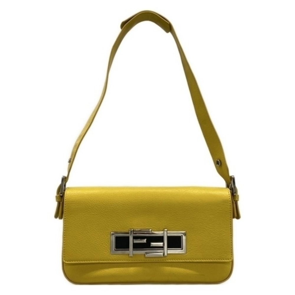 Fendi Shoulder Bag Tre Bucket Leather Yellow